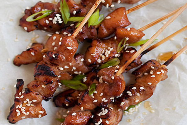 Honey Sesame Chicken Skewers